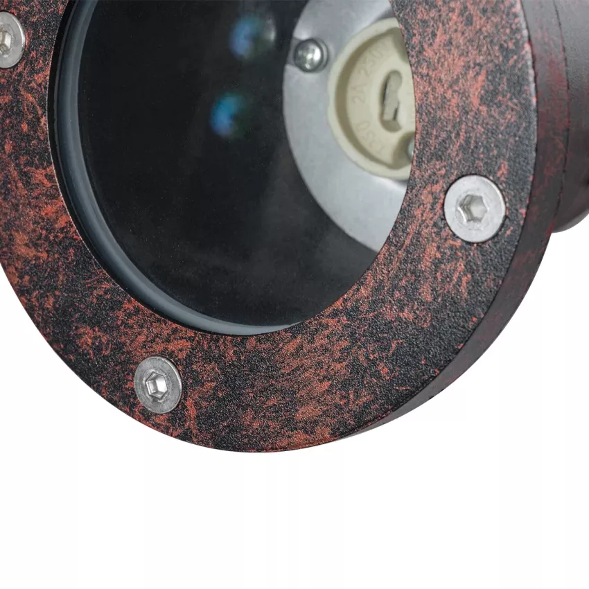 kelvo® GARDELINI  Φωτιστικό Σποτ Τοίχου με Βάση για Λάμπα MR16 με Ντουί GU10 AC 220-240V Αδιάβροχο IP65 -  Μπρονζέ Εφέ Σκουριάς Ματ - Μ10 x Π10 x Υ30cm