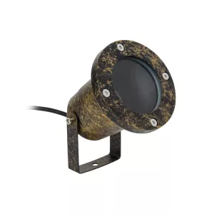 kelvo® GARDELINI  Φωτιστικό Σποτ Τοίχου με Βάση για Λάμπα MR16 με Ντουί GU10 AC 220-240V Αδιάβροχο IP65 -  Χρυσό Εφέ Σκουριάς Ματ - Μ10 x Π10 x Υ30cm