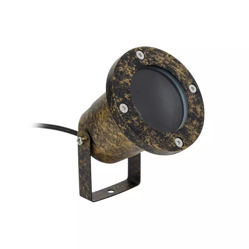 kelvo® GARDELINI  Φωτιστικό Σποτ Τοίχου με Βάση για Λάμπα MR16 με Ντουί GU10 AC 220-240V Αδιάβροχο IP65 -  Χρυσό Εφέ Σκουριάς Ματ - Μ10 x Π10 x Υ30cm