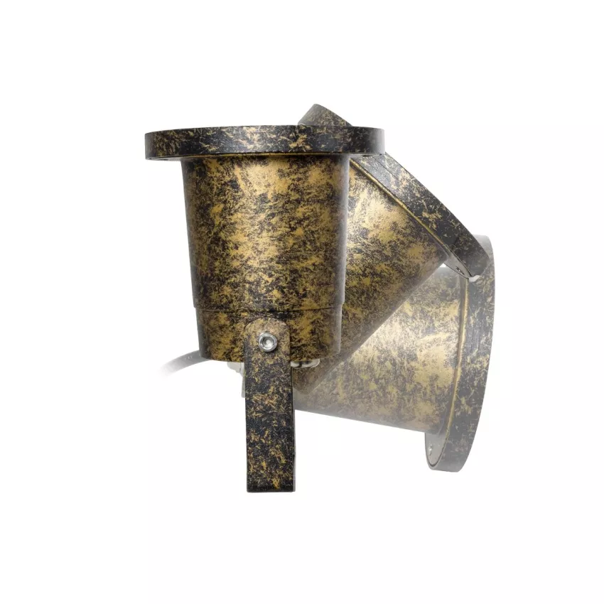 kelvo® GARDELINI  Φωτιστικό Σποτ Τοίχου με Βάση για Λάμπα MR16 με Ντουί GU10 AC 220-240V Αδιάβροχο IP65 -  Χρυσό Εφέ Σκουριάς Ματ - Μ10 x Π10 x Υ30cm