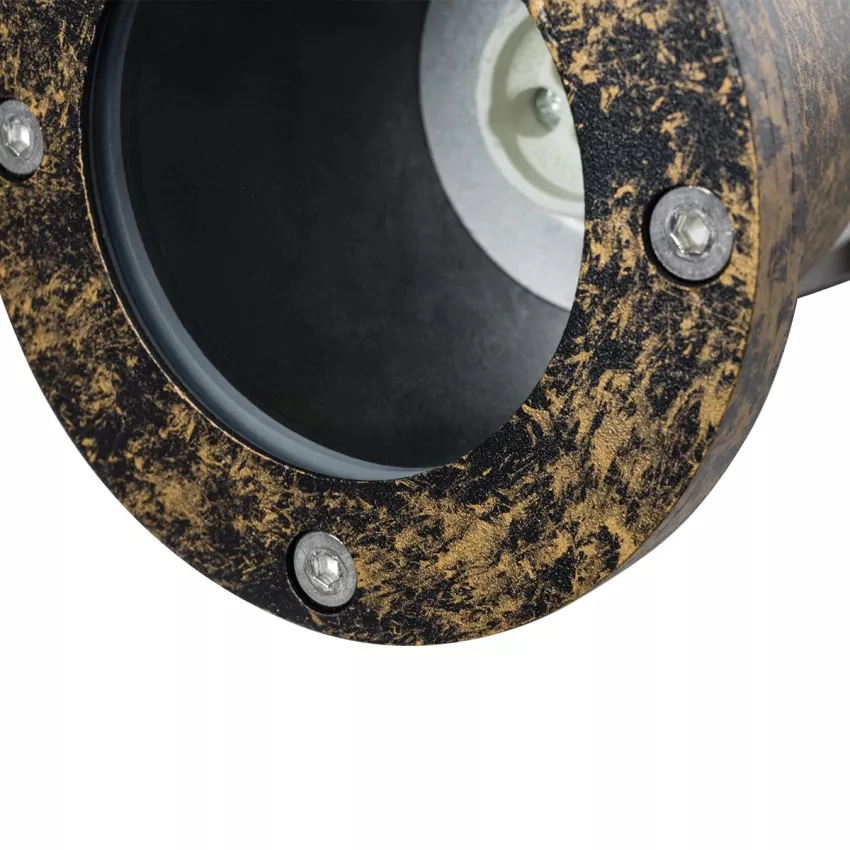 kelvo® GARDELINI  Φωτιστικό Σποτ Τοίχου με Βάση για Λάμπα MR16 με Ντουί GU10 AC 220-240V Αδιάβροχο IP65 -  Χρυσό Εφέ Σκουριάς Ματ - Μ10 x Π10 x Υ30cm