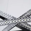kelvo® DIAMOND KLV-101-0139-V2 Κρεμαστό Φωτιστικό Οροφής LED 120W 12000lm 180° AC 220-240V IP20 Ρυθμιζόμενο Λευκό CCT με Χειριστήριο από 2700K έως 6000K Dimmable - Lumileds SMD Chip - Μαύρο Ματ - Μ80 x Π80 x Υ80cm