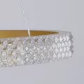 kelvo® DIAMOND  Κρεμαστό Φωτιστικό Οροφής LED 120W 12000lm 180° AC 220-240V IP20 Ρυθμιζόμενο Λευκό CCT με Χειριστήριο από 2700K έως 6000K Dimmable - Lumileds SMD Chip - Χρυσό Πλατίνα - Μ80 x Π80 x Υ80cm