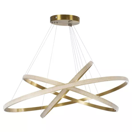 kelvo® DIAMOND  Κρεμαστό Φωτιστικό Οροφής LED 150W 15000lm 180° AC 220-240V IP20 Ρυθμιζόμενο Λευκό CCT με Χειριστήριο από 2700K έως 6000K Dimmable - Lumileds SMD Chip - Χρυσό Πλατίνα - Μ100 x Π100 x Υ100cm