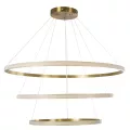 kelvo® DIAMOND  Κρεμαστό Φωτιστικό Οροφής LED 150W 15000lm 180° AC 220-240V IP20 Ρυθμιζόμενο Λευκό CCT με Χειριστήριο από 2700K έως 6000K Dimmable - Lumileds SMD Chip - Χρυσό Πλατίνα - Μ100 x Π100 x Υ100cm