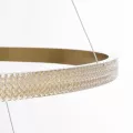 kelvo® DIAMOND  Κρεμαστό Φωτιστικό Οροφής LED 150W 15000lm 180° AC 220-240V IP20 Ρυθμιζόμενο Λευκό CCT με Χειριστήριο από 2700K έως 6000K Dimmable - Lumileds SMD Chip - Χρυσό Πλατίνα - Μ100 x Π100 x Υ100cm