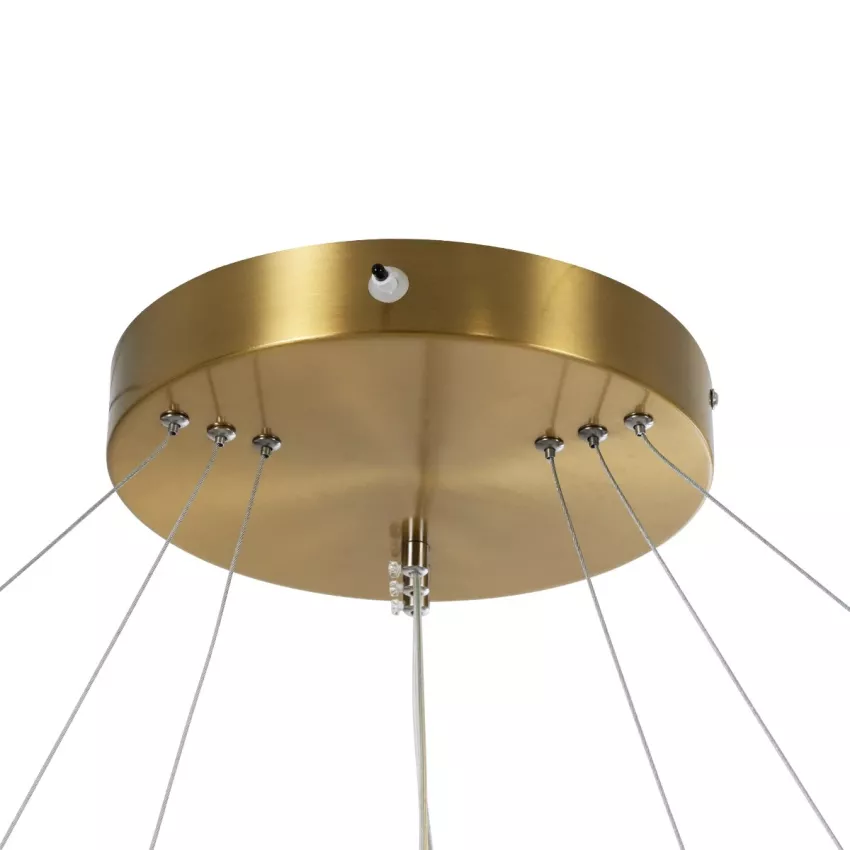 kelvo® DIAMOND  Κρεμαστό Φωτιστικό Οροφής LED 150W 15000lm 180° AC 220-240V IP20 Ρυθμιζόμενο Λευκό CCT με Χειριστήριο από 2700K έως 6000K Dimmable - Lumileds SMD Chip - Χρυσό Πλατίνα - Μ100 x Π100 x Υ100cm