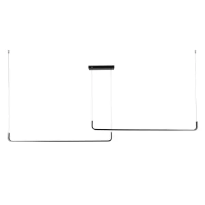 kelvo® LINARIA  Κρεμαστό Φωτιστικό Οροφής LED 72W 7200lm 180° AC 220-240V IP20 Ρυθμιζόμενο Λευκό CCT με Χειριστήριο από 2700K έως 6000K Dimmable - Lumileds SMD Chip - Μαύρο Ματ - Μ220 x Π4 x Υ25cm