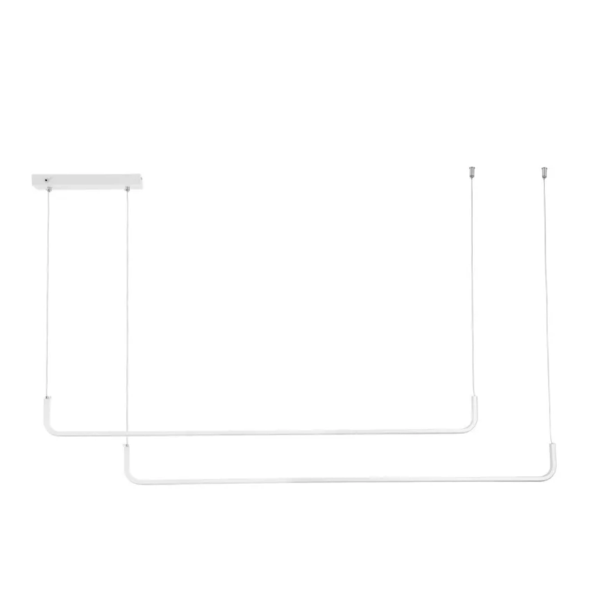 kelvo® LINARIA  Κρεμαστό Φωτιστικό Οροφής LED 72W 7200lm 180° AC 220-240V IP20 Ρυθμιζόμενο Λευκό CCT με Χειριστήριο από 2700K έως 6000K Dimmable - Lumileds SMD Chip - Λευκό Ματ - Μ130 x Π4 x Υ25cm