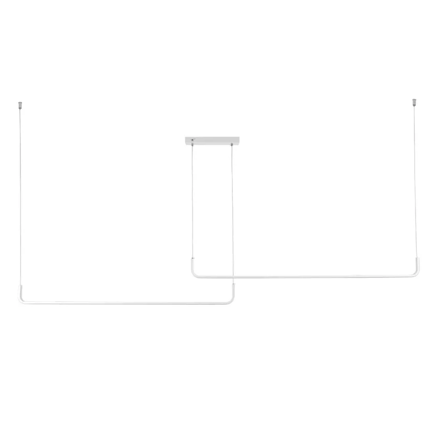 kelvo® LINARIA  Κρεμαστό Φωτιστικό Οροφής LED 72W 7200lm 180° AC 220-240V IP20 Ρυθμιζόμενο Λευκό CCT με Χειριστήριο από 2700K έως 6000K Dimmable - Lumileds SMD Chip - Λευκό Ματ - Μ130 x Π4 x Υ25cm