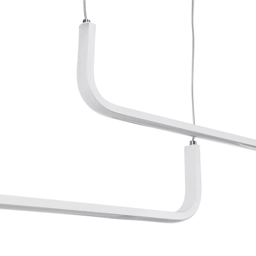 kelvo® LINARIA  Κρεμαστό Φωτιστικό Οροφής LED 72W 7200lm 180° AC 220-240V IP20 Ρυθμιζόμενο Λευκό CCT με Χειριστήριο από 2700K έως 6000K Dimmable - Lumileds SMD Chip - Λευκό Ματ - Μ130 x Π4 x Υ25cm