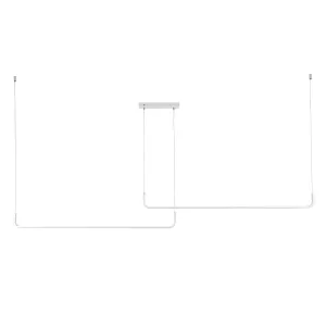 kelvo® LINARIA  Κρεμαστό Φωτιστικό Οροφής LED 72W 7200lm 180° AC 220-240V IP20 Ρυθμιζόμενο Λευκό CCT με Χειριστήριο από 2700K έως 6000K Dimmable - Lumileds SMD Chip - Λευκό Ματ - Μ220 x Π4 x Υ25cm