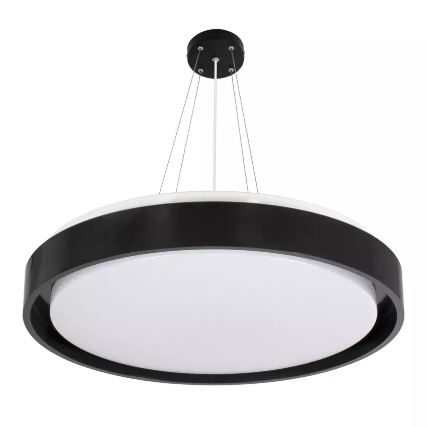 kelvo® BARCHETTA  Κρεμαστό Φωτιστικό Οροφής LED 72W 7200lm 120° AC 220-240V IP20 Ρυθμιζόμενο Λευκό CCT με Χειριστήριο από 2700K έως 6000K Dimmable - Lumileds SMD Chip - Μαύρο Ματ - Μ48 x Π48 x Υ8.2cm