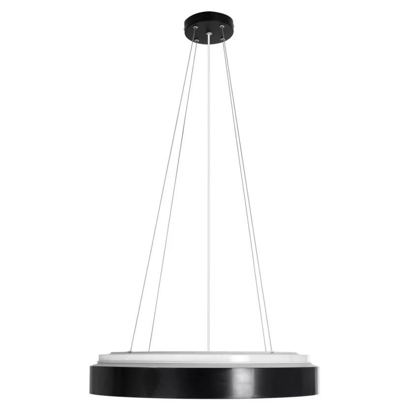 kelvo® BARCHETTA  Κρεμαστό Φωτιστικό Οροφής LED 72W 7200lm 120° AC 220-240V IP20 Ρυθμιζόμενο Λευκό CCT με Χειριστήριο από 2700K έως 6000K Dimmable - Lumileds SMD Chip - Μαύρο Ματ - Μ48 x Π48 x Υ8.2cm