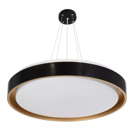kelvo® BARCHETTA  Κρεμαστό Φωτιστικό Οροφής LED 72W 7200lm 120° AC 220-240V IP20 Ρυθμιζόμενο Λευκό CCT με Χειριστήριο από 2700K έως 6000K Dimmable - Lumileds SMD Chip - Μαύρο & Σαμπανιζέ Χρυσό Ματ - Μ48 x Π48 x Υ8.2cm