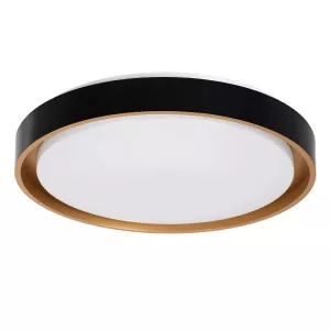 kelvo® BARCHETTA  Φωτιστικό Οροφής LED 72W 7200lm 120° AC 220-240V IP20 Ρυθμιζόμενο Λευκό CCT με Χειριστήριο από 2700K έως 6000K Dimmable - Lumileds SMD Chip - Μαύρο & Σαμπανιζέ Χρυσό Ματ - Μ48 x Π48 x Υ8.2cm