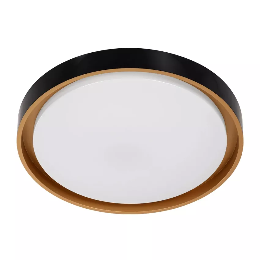 kelvo® BARCHETTA  Φωτιστικό Οροφής LED 72W 7200lm 120° AC 220-240V IP20 Ρυθμιζόμενο Λευκό CCT με Χειριστήριο από 2700K έως 6000K Dimmable - Lumileds SMD Chip - Μαύρο & Σαμπανιζέ Χρυσό Ματ - Μ48 x Π48 x Υ8.2cm