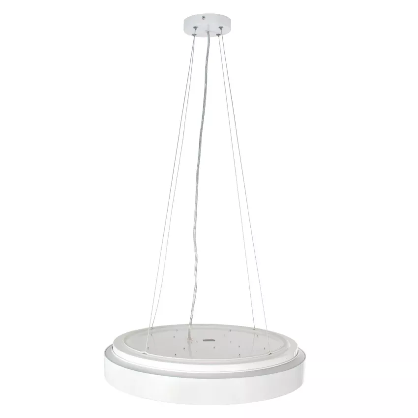 kelvo® BARCHETTA  Κρεμαστό Φωτιστικό Οροφής LED 72W 7200lm 120° AC 220-240V IP20 Ρυθμιζόμενο Λευκό CCT με Χειριστήριο από 2700K έως 6000K Dimmable - Lumileds SMD Chip - Λευκό & Σαμπανιζέ Χρυσό Ματ - Μ48 x Π48 x Υ8.2cm