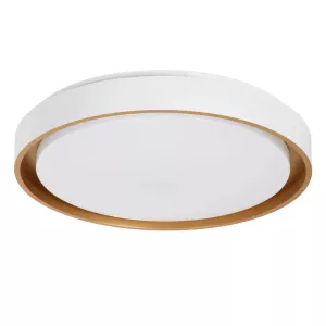 kelvo® BARCHETTA  Φωτιστικό Οροφής LED 72W 7200lm 120° AC 220-240V IP20 Ρυθμιζόμενο Λευκό CCT με Χειριστήριο από 2700K έως 6000K Dimmable - Lumileds SMD Chip - Λευκό & Σαμπανιζέ Χρυσό Ματ - Μ48 x Π48 x Υ8.2cm