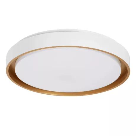 kelvo® BARCHETTA  Φωτιστικό Οροφής LED 72W 7200lm 120° AC 220-240V IP20 Ρυθμιζόμενο Λευκό CCT με Χειριστήριο από 2700K έως 6000K Dimmable - Lumileds SMD Chip - Λευκό & Σαμπανιζέ Χρυσό Ματ - Μ48 x Π48 x Υ8.2cm