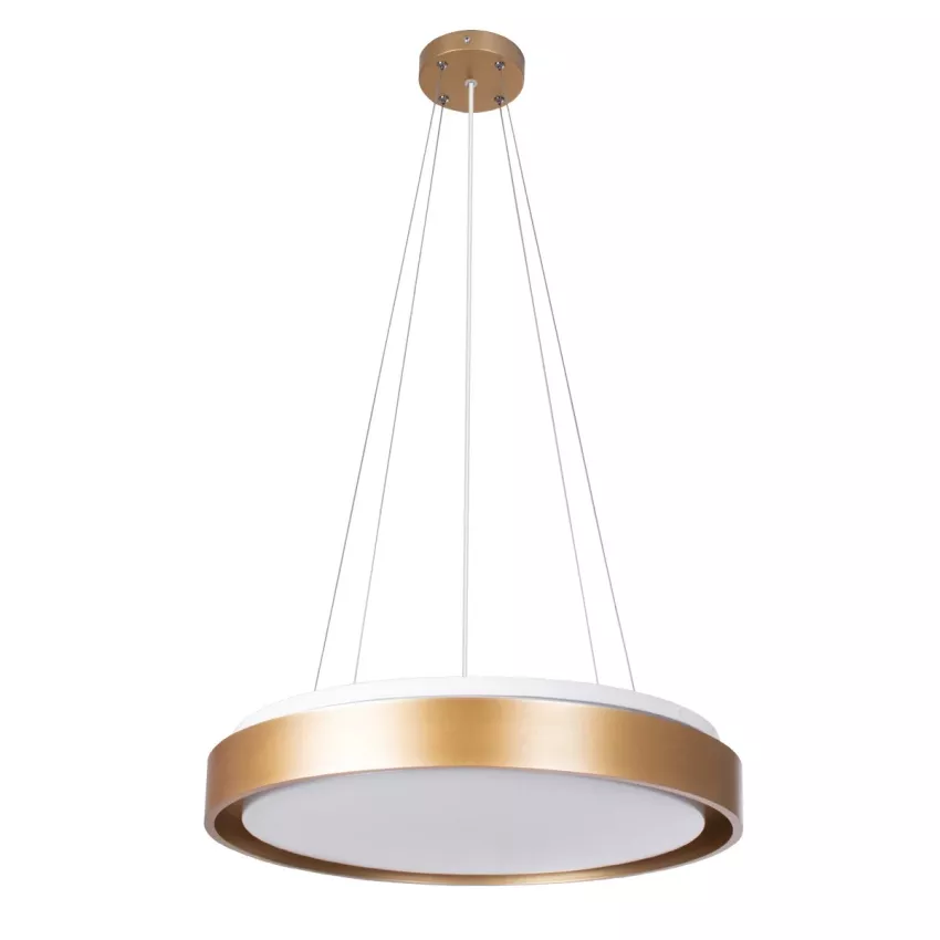 kelvo® BARCHETTA  Κρεμαστό Φωτιστικό Οροφής LED 72W 7200lm 120° AC 220-240V IP20 Ρυθμιζόμενο Λευκό CCT με Χειριστήριο από 2700K έως 6000K Dimmable - Lumileds SMD Chip - Σαμπανιζέ Χρυσό Ματ - Μ48 x Π48 x Υ8.2cm