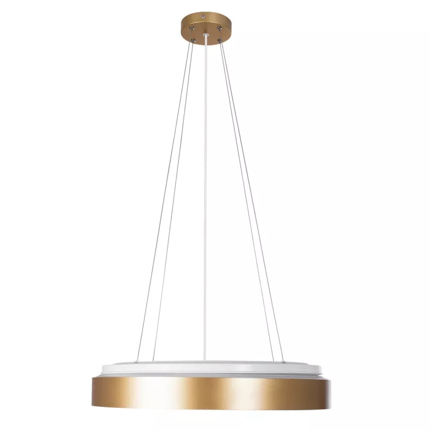 kelvo® BARCHETTA  Κρεμαστό Φωτιστικό Οροφής LED 72W 7200lm 120° AC 220-240V IP20 Ρυθμιζόμενο Λευκό CCT με Χειριστήριο από 2700K έως 6000K Dimmable - Lumileds SMD Chip - Σαμπανιζέ Χρυσό Ματ - Μ48 x Π48 x Υ8.2cm