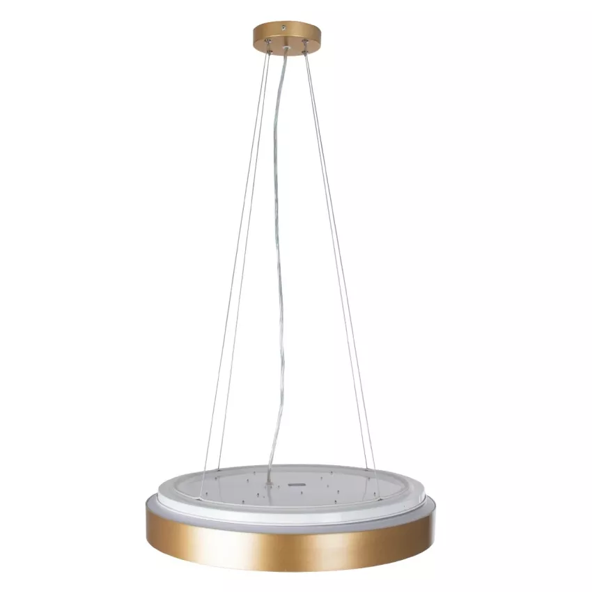 kelvo® BARCHETTA  Κρεμαστό Φωτιστικό Οροφής LED 72W 7200lm 120° AC 220-240V IP20 Ρυθμιζόμενο Λευκό CCT με Χειριστήριο από 2700K έως 6000K Dimmable - Lumileds SMD Chip - Σαμπανιζέ Χρυσό Ματ - Μ48 x Π48 x Υ8.2cm