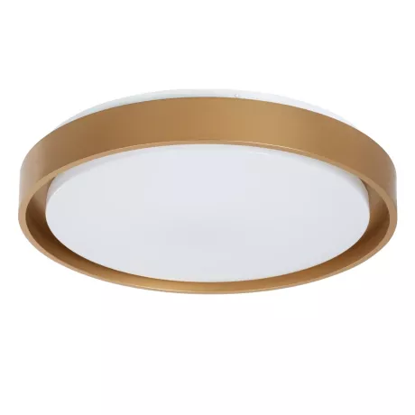 kelvo® BARCHETTA  Φωτιστικό Οροφής LED 72W 7200lm 120° AC 220-240V IP20 Ρυθμιζόμενο Λευκό CCT με Χειριστήριο από 2700K έως 6000K Dimmable - Lumileds SMD Chip - Σαμπανιζέ Χρυσό Ματ - Μ48 x Π48 x Υ8.2cm