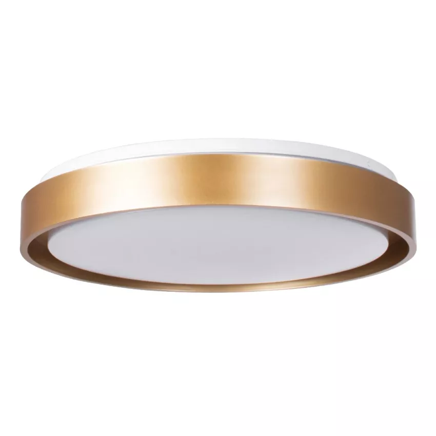 kelvo® BARCHETTA  Φωτιστικό Οροφής LED 72W 7200lm 120° AC 220-240V IP20 Ρυθμιζόμενο Λευκό CCT με Χειριστήριο από 2700K έως 6000K Dimmable - Lumileds SMD Chip - Σαμπανιζέ Χρυσό Ματ - Μ48 x Π48 x Υ8.2cm