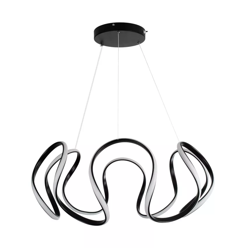 kelvo® TARANTULA  Κρεμαστό Φωτιστικό Οροφής LED 120W 12000lm 360° AC 220-240V IP20 Ρυθμιζόμενο Λευκό CCT με Χειριστήριο από 2700K έως 6000K Dimmable - Lumileds SMD Chip - Μαύρο Ματ - Μ78 x Π78 x Υ31.5cm