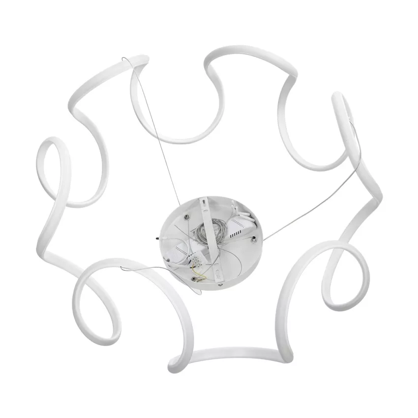 kelvo® TARANTULA  Κρεμαστό Φωτιστικό Οροφής LED 120W 12000lm 360° AC 220-240V IP20 Ρυθμιζόμενο Λευκό CCT με Χειριστήριο από 2700K έως 6000K Dimmable - Lumileds SMD Chip - Λευκό Ματ - Μ78 x Π78 x Υ31.5cm