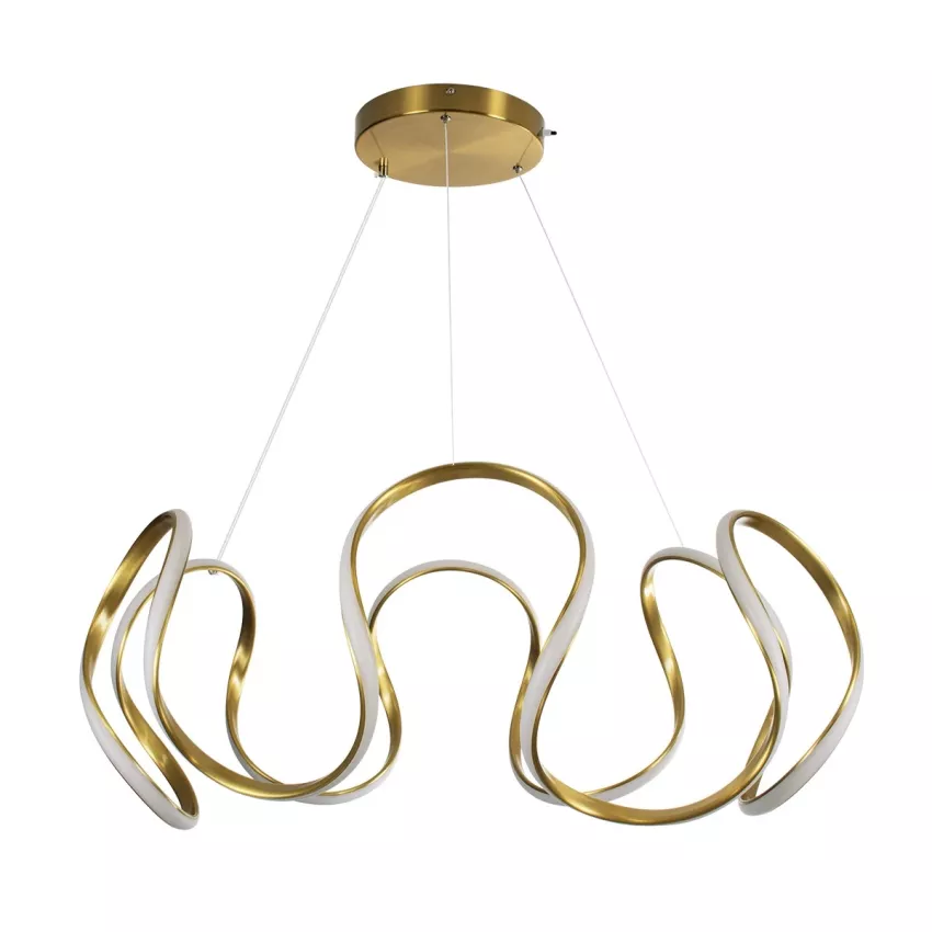 kelvo® TARANTULA  Κρεμαστό Φωτιστικό Οροφής LED 120W 12000lm 360° AC 220-240V IP20 Ρυθμιζόμενο Λευκό CCT με Χειριστήριο από 2700K έως 6000K Dimmable - Lumileds SMD Chip - Χρυσό Πλατίνα - Μ78 x Π78 x Υ31.5cm