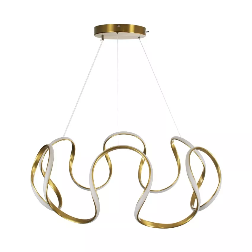 kelvo® TARANTULA  Κρεμαστό Φωτιστικό Οροφής LED 120W 12000lm 360° AC 220-240V IP20 Ρυθμιζόμενο Λευκό CCT με Χειριστήριο από 2700K έως 6000K Dimmable - Lumileds SMD Chip - Χρυσό Πλατίνα - Μ78 x Π78 x Υ31.5cm