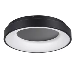 kelvo® SALEM  Φωτιστικό Οροφής LED 75W 7500lm 120° AC 220-240V IP20 Ρυθμιζόμενο Λευκό CCT με Χειριστήριο από 2700K έως 6000K Dimmable - Lumileds SMD Chip - Μαύρο Ματ - Μ45 x Π45 x Υ9.5cm