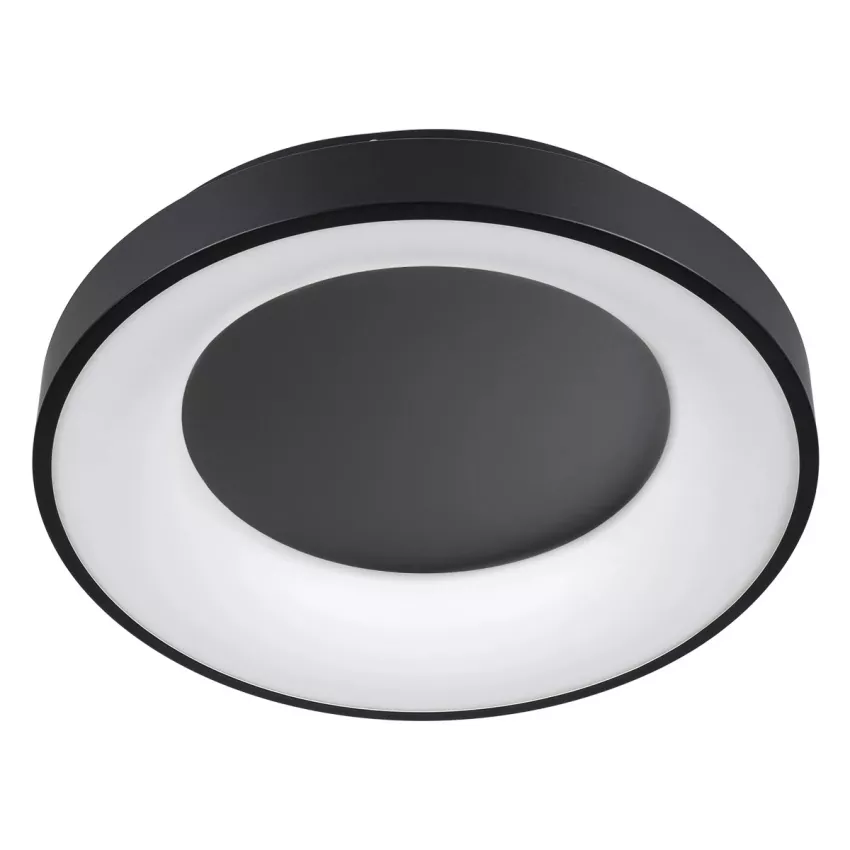 kelvo® SALEM  Φωτιστικό Οροφής LED 75W 7500lm 120° AC 220-240V IP20 Ρυθμιζόμενο Λευκό CCT με Χειριστήριο από 2700K έως 6000K Dimmable - Lumileds SMD Chip - Μαύρο Ματ - Μ45 x Π45 x Υ9.5cm