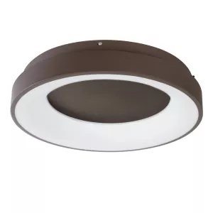 kelvo® SALEM  Φωτιστικό Οροφής LED 75W 7500lm 120° AC 220-240V IP20 Ρυθμιζόμενο Λευκό CCT με Χειριστήριο από 2700K έως 6000K Dimmable - Lumileds SMD Chip - Καφέ Ματ - Μ45 x Π45 x Υ9.5cm