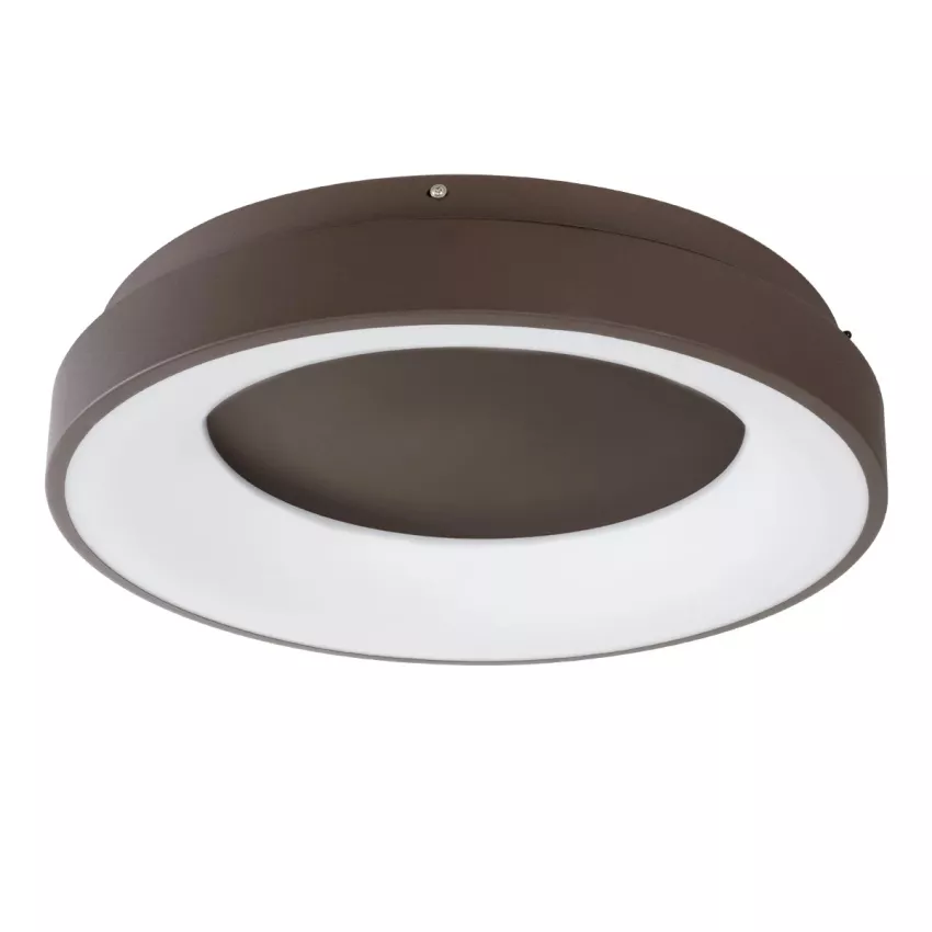 kelvo® SALEM  Φωτιστικό Οροφής LED 75W 7500lm 120° AC 220-240V IP20 Ρυθμιζόμενο Λευκό CCT με Χειριστήριο από 2700K έως 6000K Dimmable - Lumileds SMD Chip - Καφέ Ματ - Μ45 x Π45 x Υ9.5cm