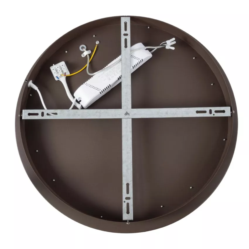 kelvo® SALEM  Φωτιστικό Οροφής LED 75W 7500lm 120° AC 220-240V IP20 Ρυθμιζόμενο Λευκό CCT με Χειριστήριο από 2700K έως 6000K Dimmable - Lumileds SMD Chip - Καφέ Ματ - Μ45 x Π45 x Υ9.5cm