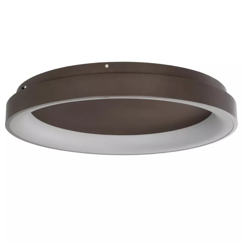 kelvo® SALEM  Φωτιστικό Οροφής LED 105W 10500lm 120° AC 220-240V IP20 Ρυθμιζόμενο Λευκό CCT με Χειριστήριο από 2700K έως 6000K Dimmable - Lumileds SMD Chip - Καφέ Ματ - Μ60 x Π60 x Υ9.5cm