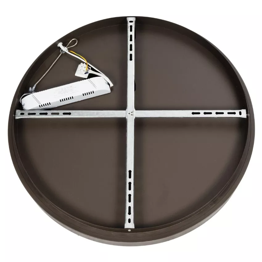 kelvo® SALEM  Φωτιστικό Οροφής LED 105W 10500lm 120° AC 220-240V IP20 Ρυθμιζόμενο Λευκό CCT με Χειριστήριο από 2700K έως 6000K Dimmable - Lumileds SMD Chip - Καφέ Ματ - Μ60 x Π60 x Υ9.5cm