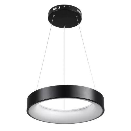 kelvo® SALEM  Κρεμαστό Φωτιστικό Οροφής LED 75W 7500lm 120° AC 220-240V IP20 Ρυθμιζόμενο Λευκό CCT με Χειριστήριο από 2700K έως 6000K Dimmable - Lumileds SMD Chip - Μαύρο Ματ - Μ45 x Π45 x Υ6cm