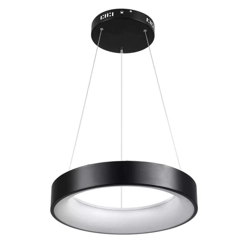 kelvo® SALEM  Κρεμαστό Φωτιστικό Οροφής LED 75W 7500lm 120° AC 220-240V IP20 Ρυθμιζόμενο Λευκό CCT με Χειριστήριο από 2700K έως 6000K Dimmable - Lumileds SMD Chip - Μαύρο Ματ - Μ45 x Π45 x Υ6cm