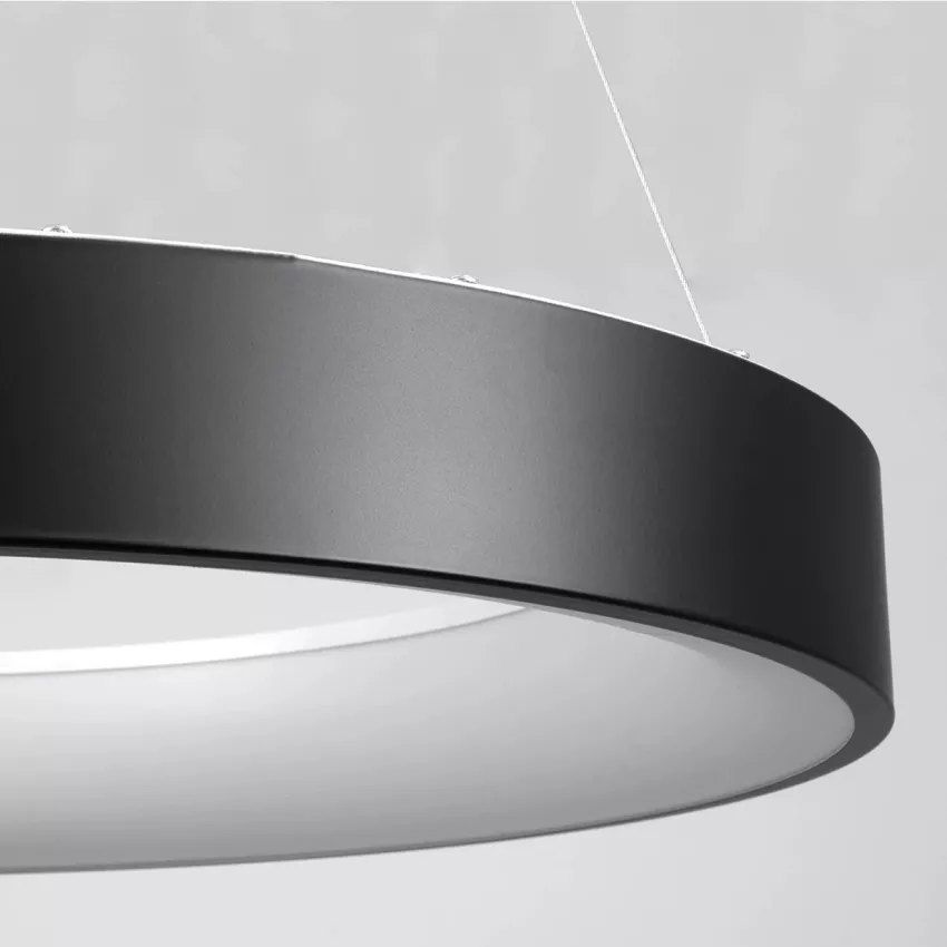 kelvo® SALEM  Κρεμαστό Φωτιστικό Οροφής LED 105W 10500lm 120° AC 220-240V IP20 Ρυθμιζόμενο Λευκό CCT με Χειριστήριο από 2700K έως 6000K Dimmable - Lumileds SMD Chip - Μαύρο Ματ - Μ60 x Π60 x Υ6cm