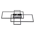 kelvo® QUADRA  Φωτιστικό Οροφής LED 100W 10000lm 120° AC 220-240V IP20 Ρυθμιζόμενο Λευκό CCT με Χειριστήριο από 2700K έως 6000K Dimmable - Lumileds SMD Chip - Μαύρο Ματ - Μ85 x Π45 x Υ9cm
