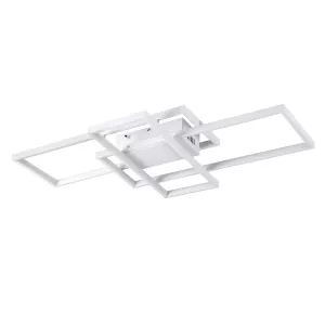 kelvo® QUADRA  Φωτιστικό Οροφής LED 100W 10000lm 120° AC 220-240V IP20 Ρυθμιζόμενο Λευκό CCT με Χειριστήριο από 2700K έως 6000K Dimmable - Lumileds SMD Chip - Λευκό Ματ - Μ85 x Π45 x Υ9cm