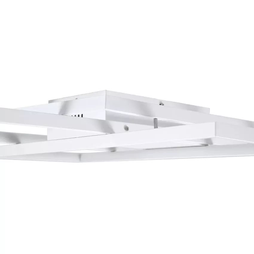 kelvo® QUADRA  Φωτιστικό Οροφής LED 100W 10000lm 120° AC 220-240V IP20 Ρυθμιζόμενο Λευκό CCT με Χειριστήριο από 2700K έως 6000K Dimmable - Lumileds SMD Chip - Λευκό Ματ - Μ85 x Π45 x Υ9cm