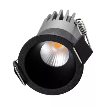 kelvo® DOT  Χωνευτό Φωτιστικό Downlight Σποτ LED 5W 625lm 38° AC 220-240V IP20 Θερμό Λευκό 2700K - Bridgelux COB Chip & TÜV SÜD Driver - Μαύρο Ματ - Μ4 x Π4 x Υ5.9cm / Q3.5cm