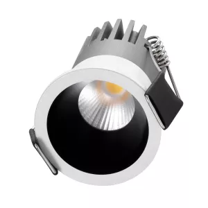 kelvo® DOT  Χωνευτό Φωτιστικό Downlight Σποτ LED 5W 650lm 38° AC 220-240V IP20 Φυσικό Λευκό 4500K - Bridgelux COB Chip & TÜV SÜD Driver - Λευκό & Μαύρο Ματ - Μ4 x Π4 x Υ5.9cm / Q3.5cm