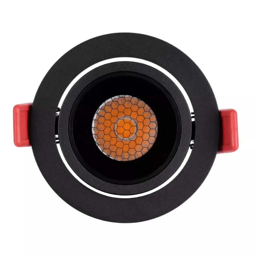 kelvo® LEO  Χωνευτό Κινούμενο Φωτιστικό Downlight Σποτ με Honeycomb Anti-Glare Reflector LED 10W 1250lm 38° AC 220-240V IP20 Θερμό Λευκό 2700K - Bridgelux COB Chip & TÜV SÜD Driver - Μαύρο Ματ - Μ8.5 x Π8.5 x Υ6.6cm / Q7.5cm