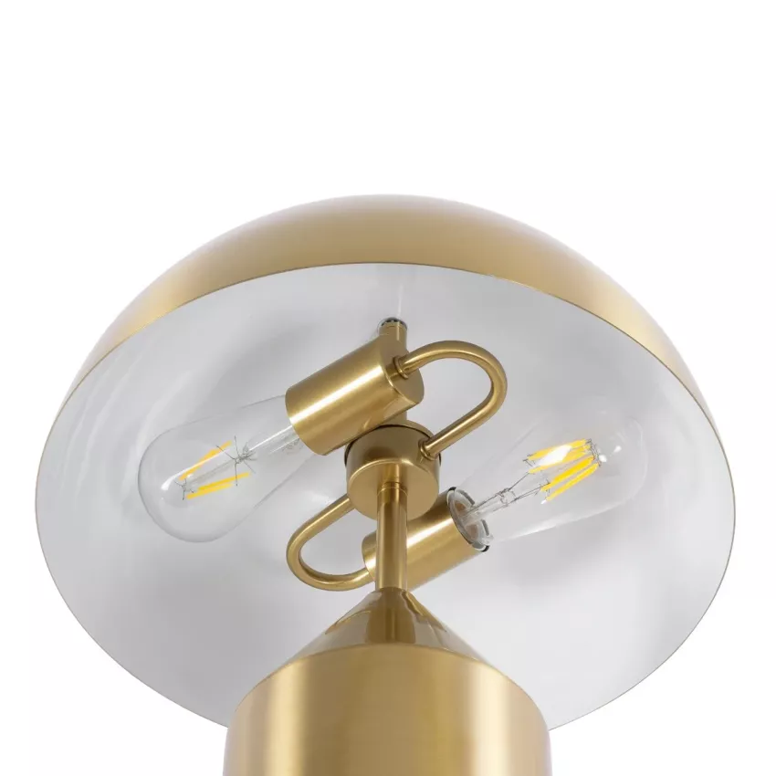 kelvo® URANUS  Επιτραπέζιο Φωτιστικό Πορτατίφ για 2 Λάμπες με Ντουί E27 AC 220-240V IP20 - Χρυσό Πλατίνα - Μ35 x Π35 x Υ54cm